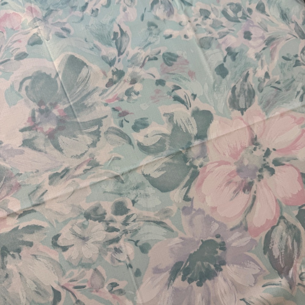 Cranston Print Works Fabric 36x42 Mint Green Watercolor Floral Remnant